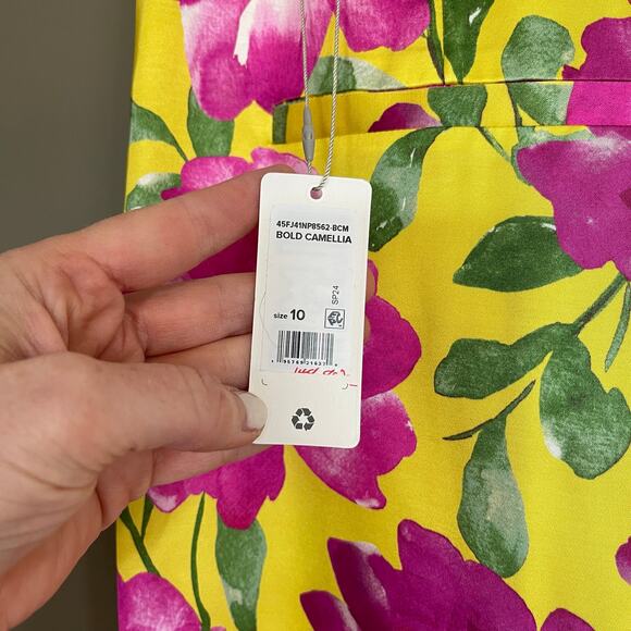 NWT Favorite Daughter Fiona Floral Satin Wide Leg Pants Sz 10 Yellow Pink Floral - Picture 15 of 16